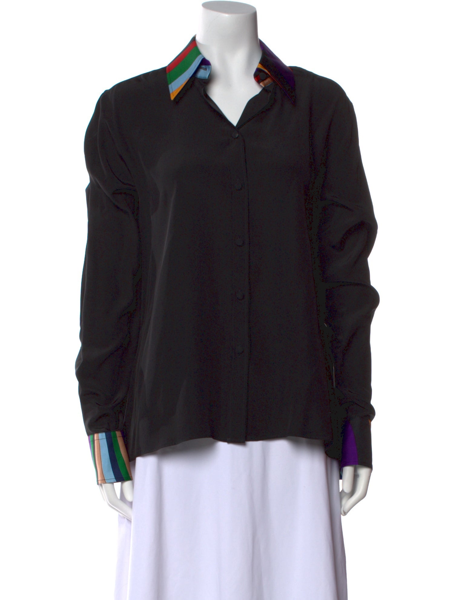 Emilio Pucci Silk Long Sleeve Button-Up Top