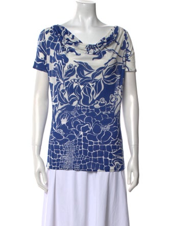 Emilio Pucci Printed Cowl Neck T-Shirt