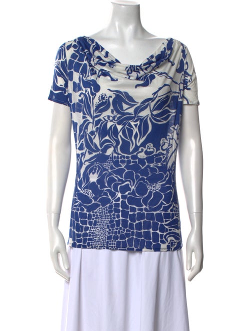 Emilio Pucci Printed Cowl Neck T-Shirt