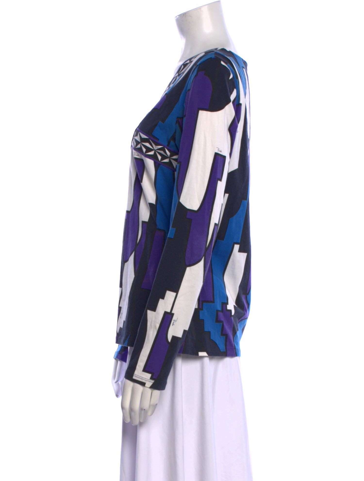 Emilio Pucci Printed V-Neck Blouse