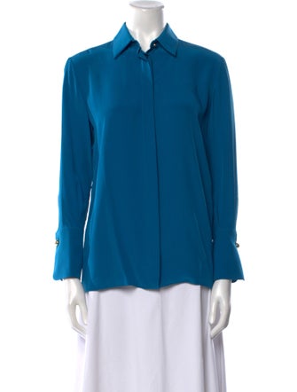 Emilio Pucci Silk Long Sleeve Button-Up Top