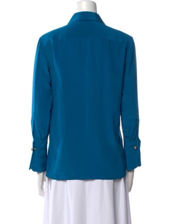 Emilio Pucci Silk Long Sleeve Button-Up Top