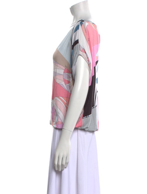 Emilio Pucci Printed Bateau Neckline Blouse