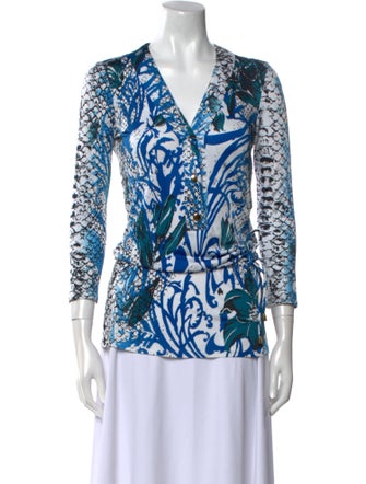 Emilio Pucci Printed V-Neck Blouse