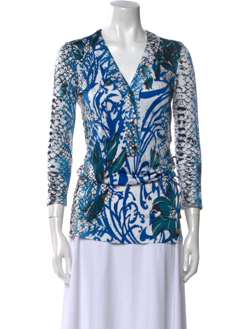 Emilio Pucci Printed V-Neck Blouse