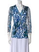 Emilio Pucci Printed V-Neck Blouse