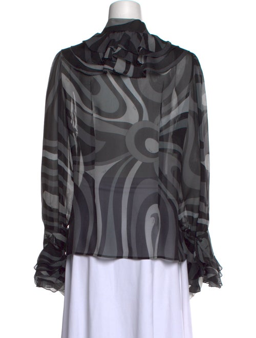 Emilio Pucci Printed Mock Neck Blouse