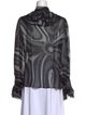 Emilio Pucci Printed Mock Neck Blouse