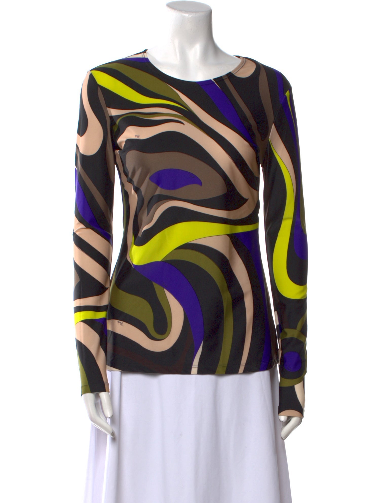 Emilio Pucci Printed Bateau Neckline Tunic