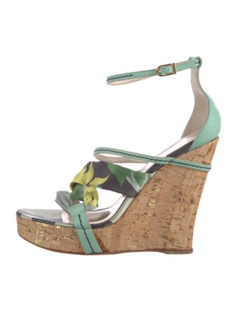 Emilio Pucci Leather Printed D'Orsay Pumps