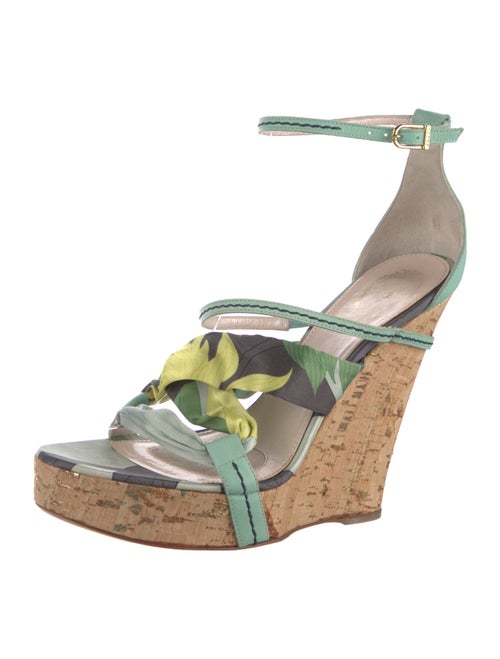 Emilio Pucci Leather Printed D'Orsay Pumps