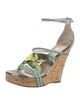 Emilio Pucci Leather Printed D'Orsay Pumps