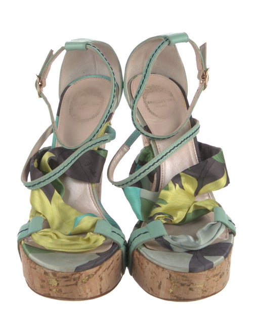 Emilio Pucci Leather Printed D'Orsay Pumps