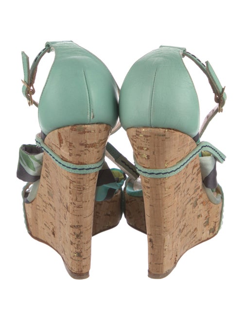 Emilio Pucci Leather Printed D'Orsay Pumps