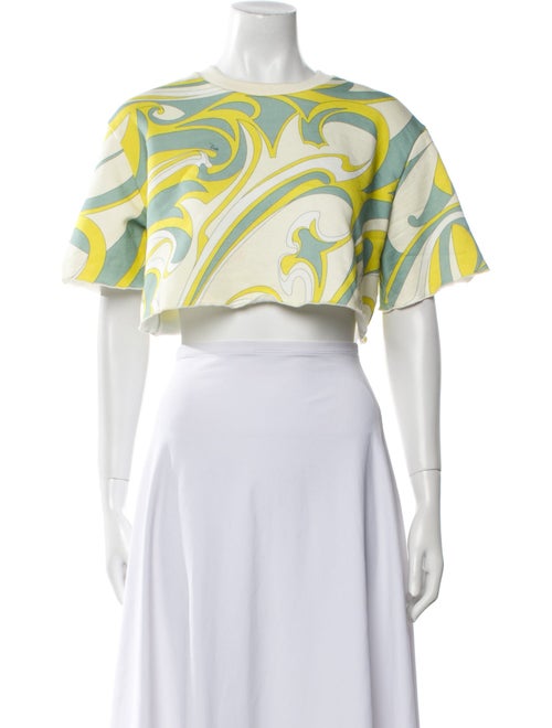 Emilio Pucci Printed Scoop Neck Crop Top