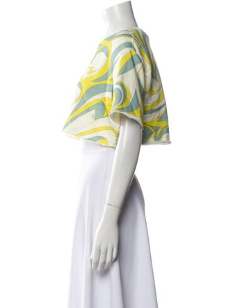 Emilio Pucci Printed Scoop Neck Crop Top