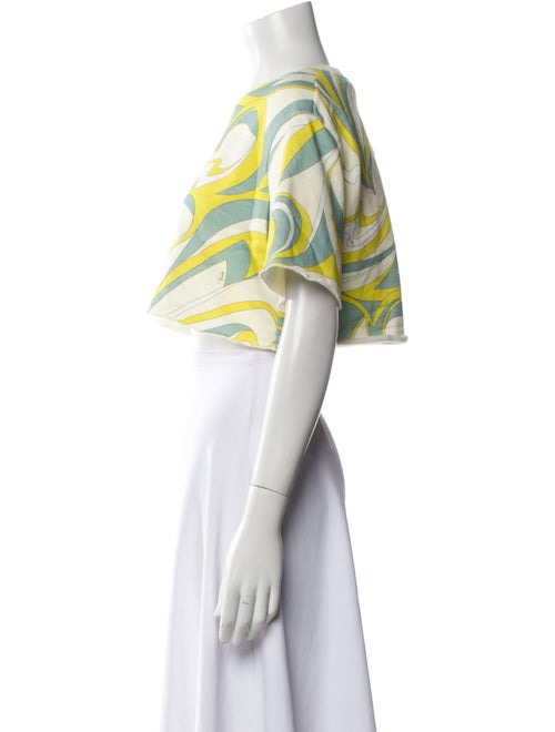 Emilio Pucci Printed Scoop Neck Crop Top