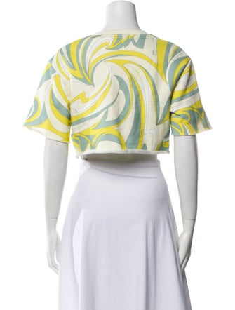 Emilio Pucci Printed Scoop Neck Crop Top