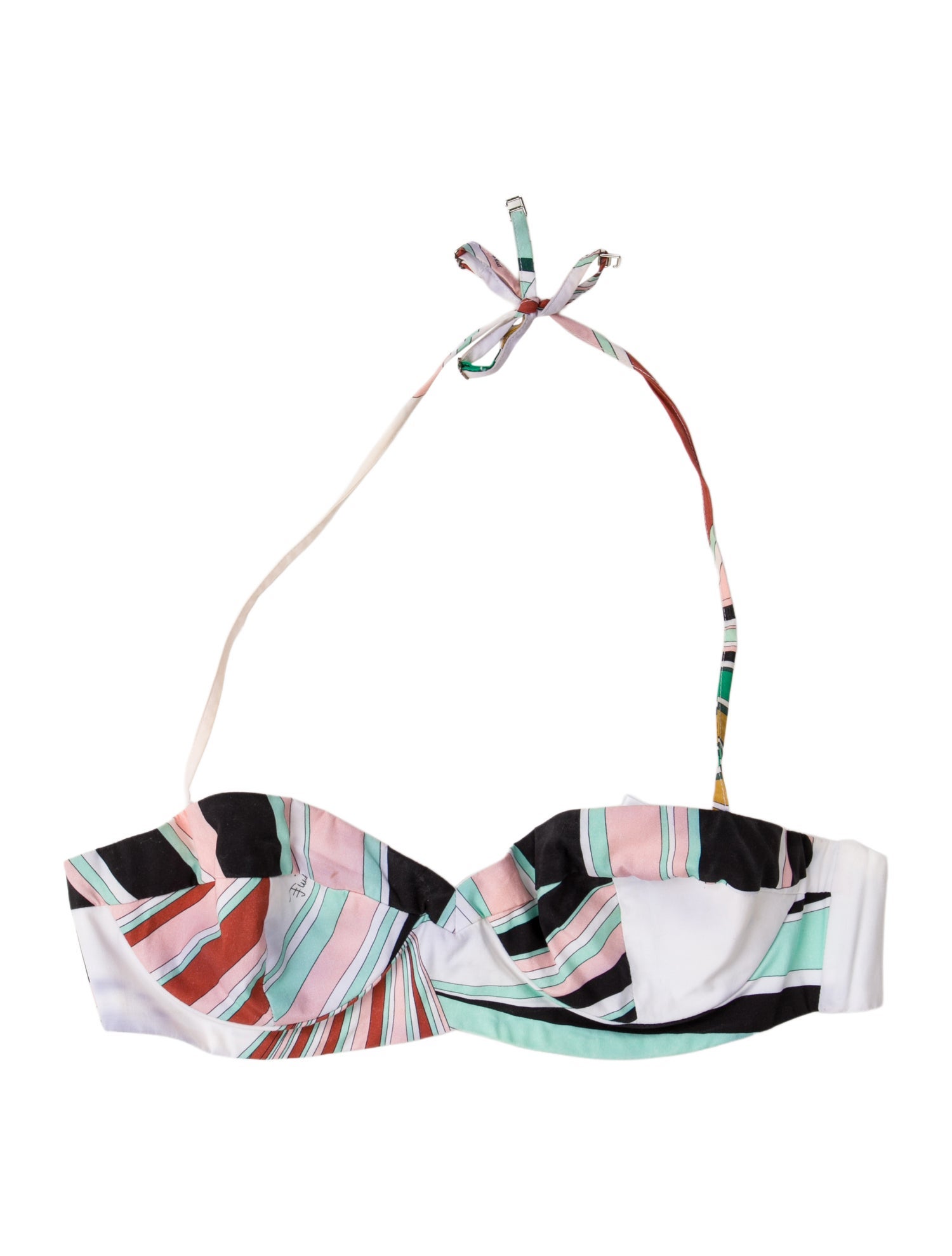 Emilio Pucci Graphic Print Halterneck Crop Top