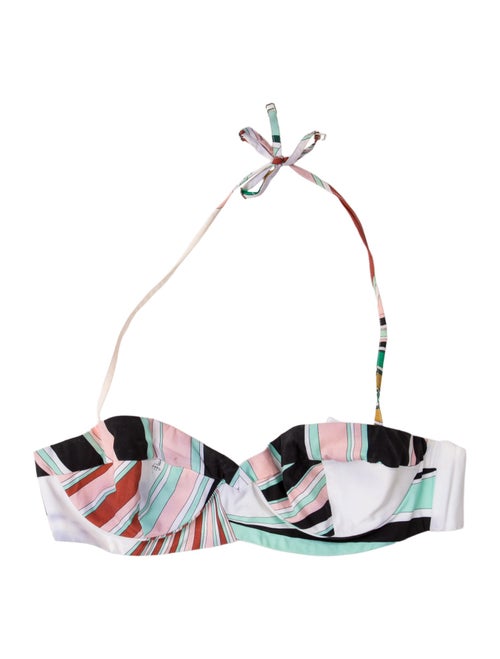 Emilio Pucci Graphic Print Halterneck Crop Top