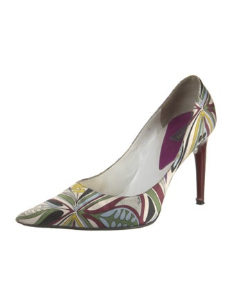 Emilio Pucci Satin Printed Pumps