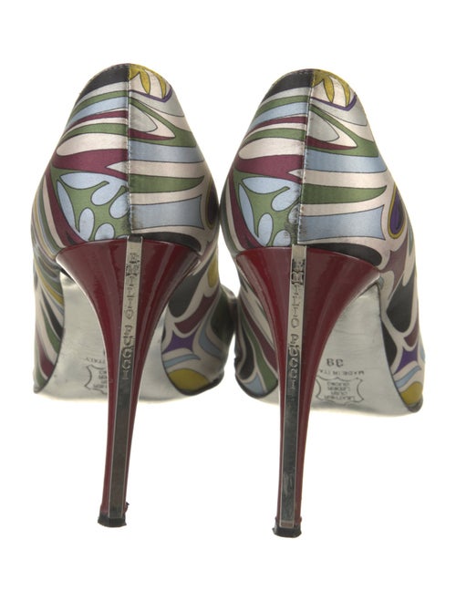 Emilio Pucci Satin Printed Pumps