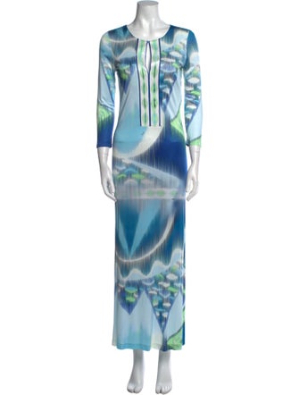 Emilio Pucci Tie-Dye Print Long Dress