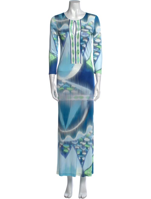 Emilio Pucci Tie-Dye Print Long Dress
