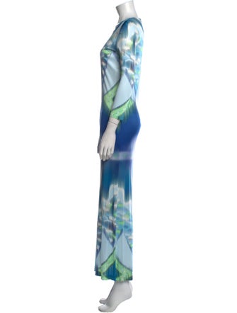 Emilio Pucci Tie-Dye Print Long Dress