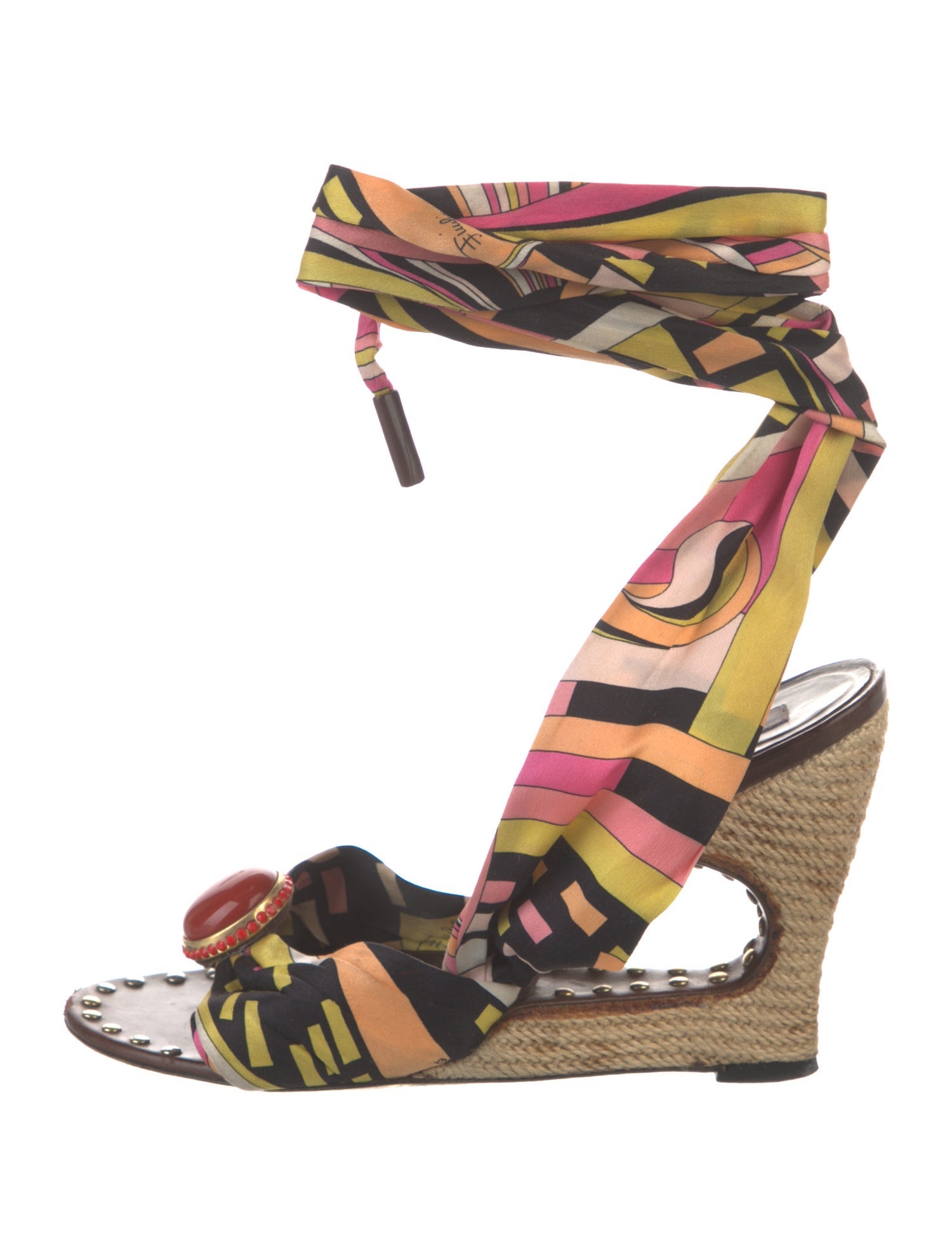 Emilio Pucci Vintage Printed Gladiator Sandals