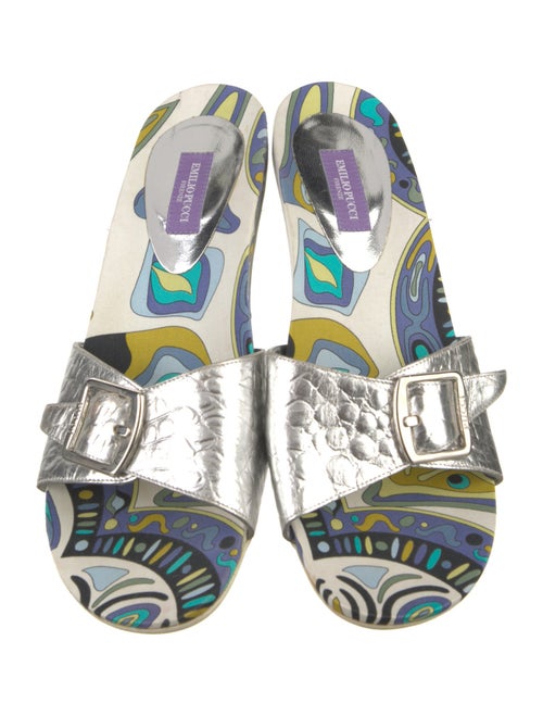 Emilio Pucci Leather Printed Slides