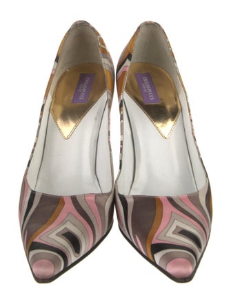 Emilio Pucci Satin Printed Pumps