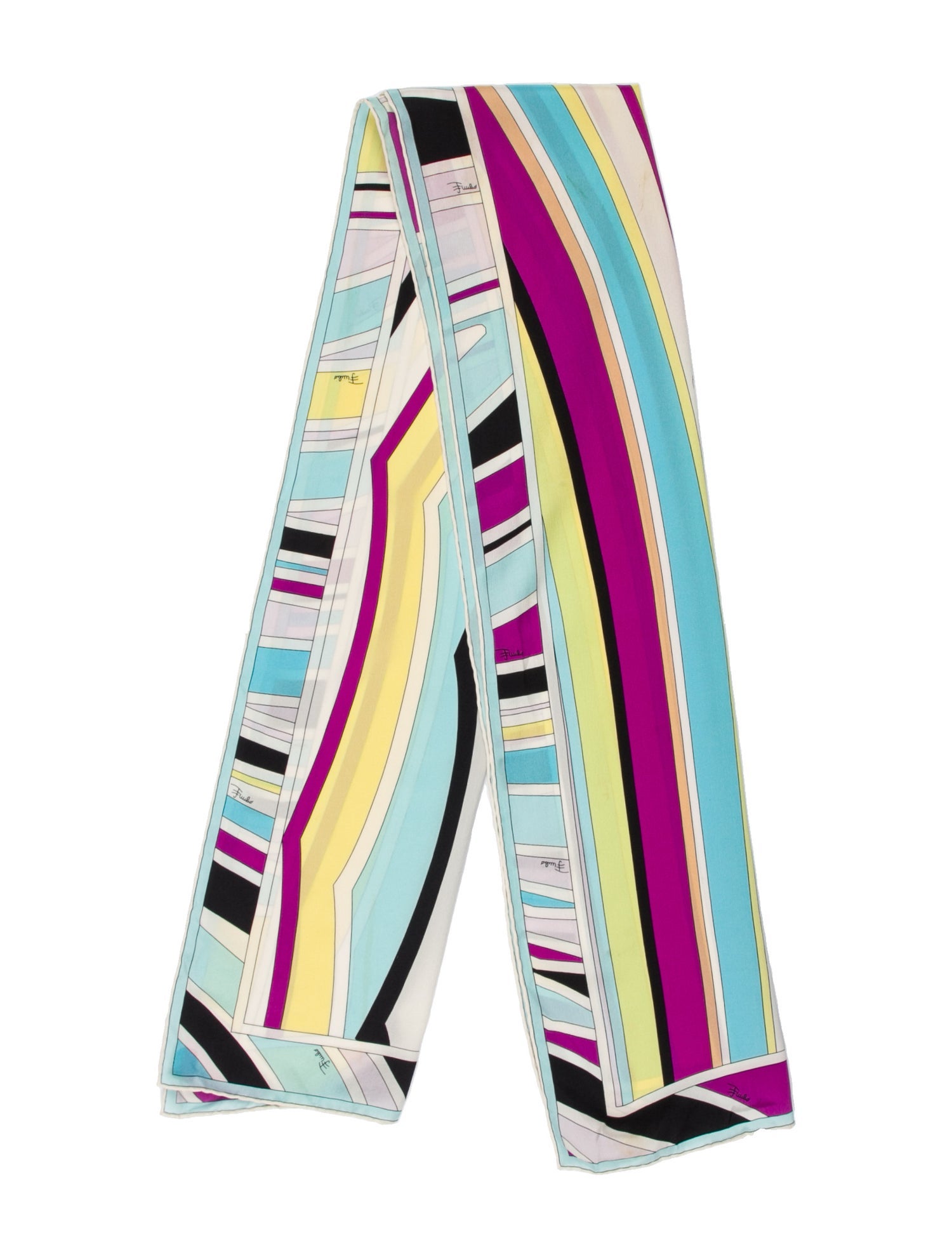 Emilio Pucci Silk Striped Scarf