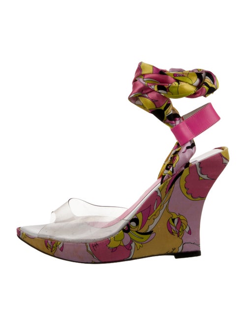 Emilio Pucci Satin Printed Slingback Pumps