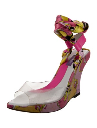Emilio Pucci Satin Printed Slingback Pumps