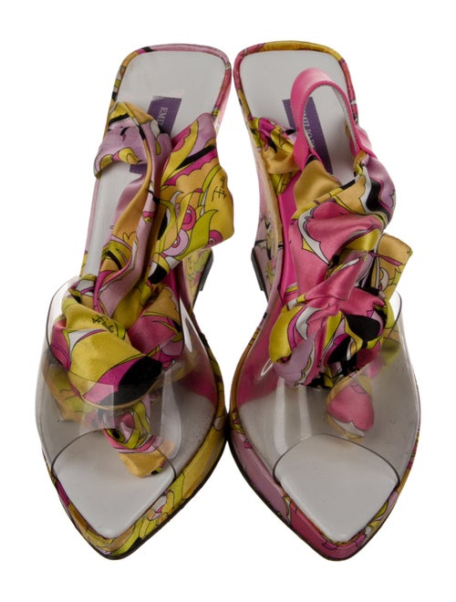 Emilio Pucci Satin Printed Slingback Pumps