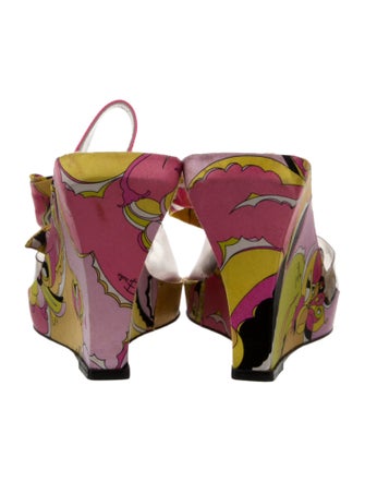 Emilio Pucci Satin Printed Slingback Pumps