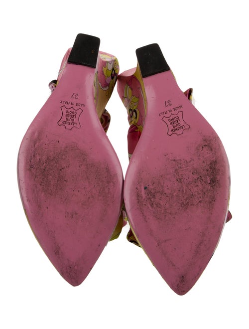 Emilio Pucci Satin Printed Slingback Pumps