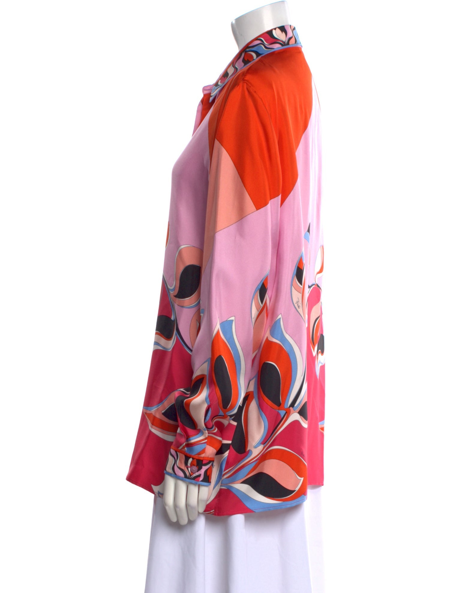 Emilio Pucci Silk Printed Button-Up Top