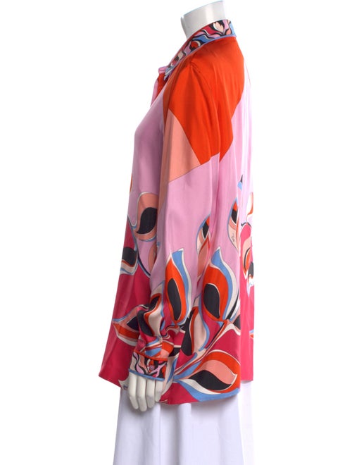 Emilio Pucci Silk Printed Button-Up Top
