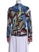 Emilio Pucci Printed Mock Neck Button-Up Top