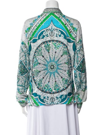 Emilio Pucci Silk Paisley Print Button-Up Top