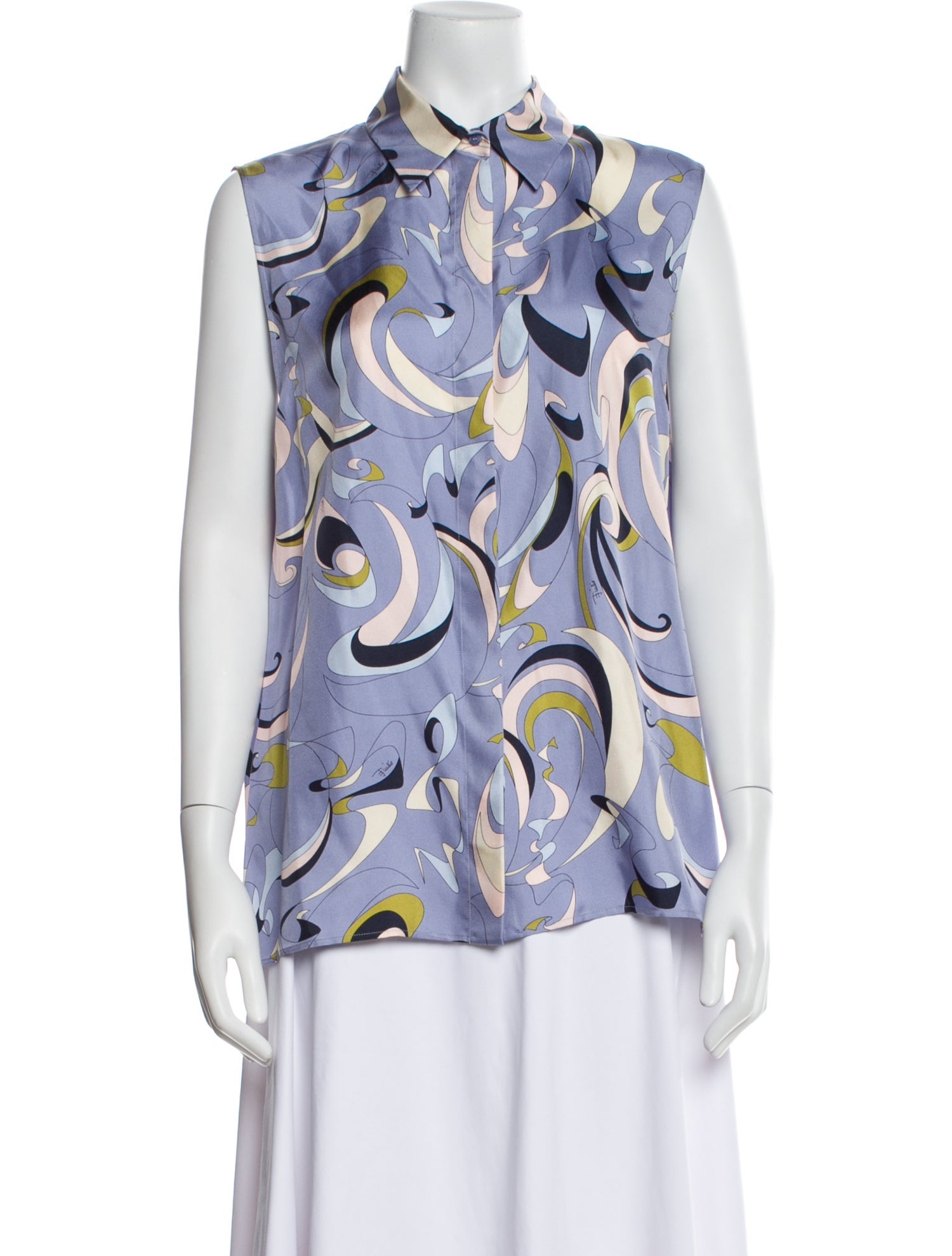 Emilio Pucci Silk Printed Button-Up Top
