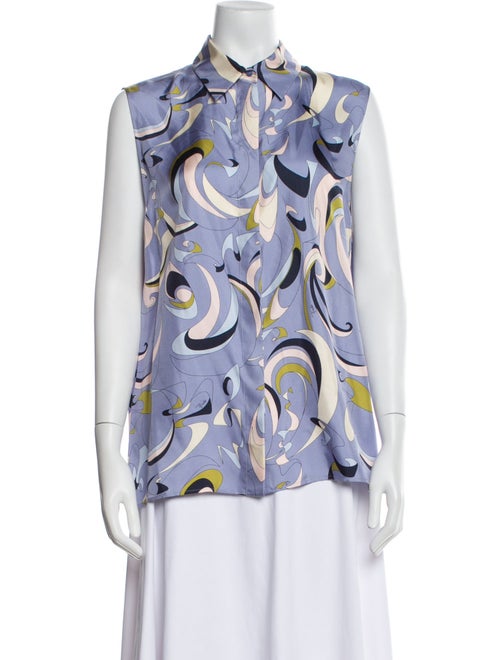 Emilio Pucci Silk Printed Button-Up Top