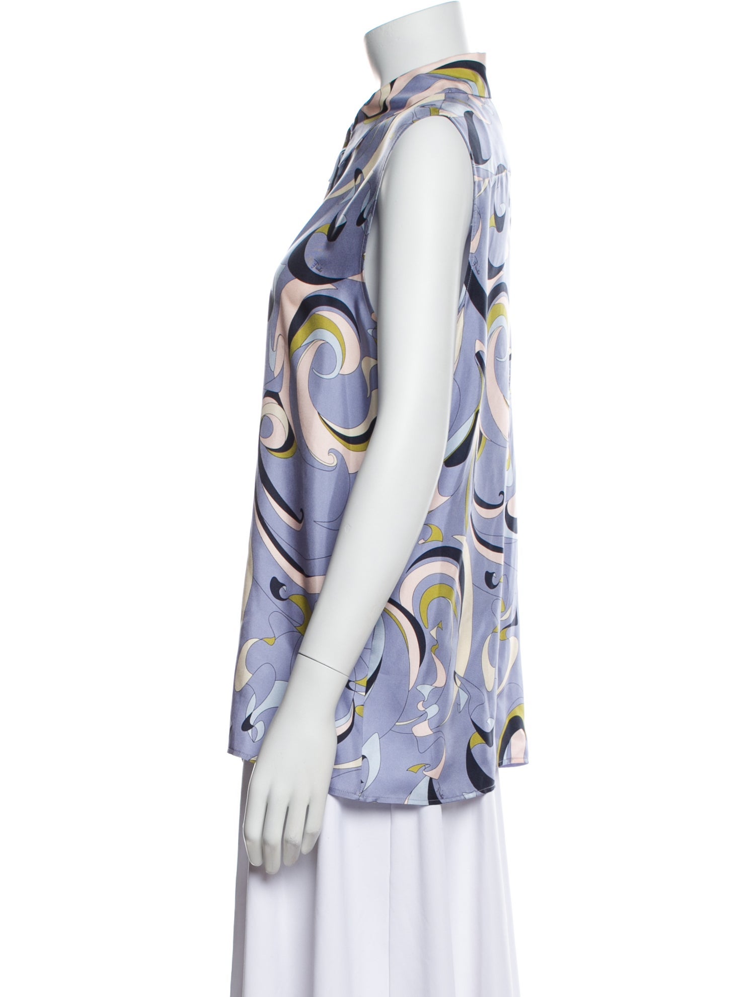 Emilio Pucci Silk Printed Button-Up Top