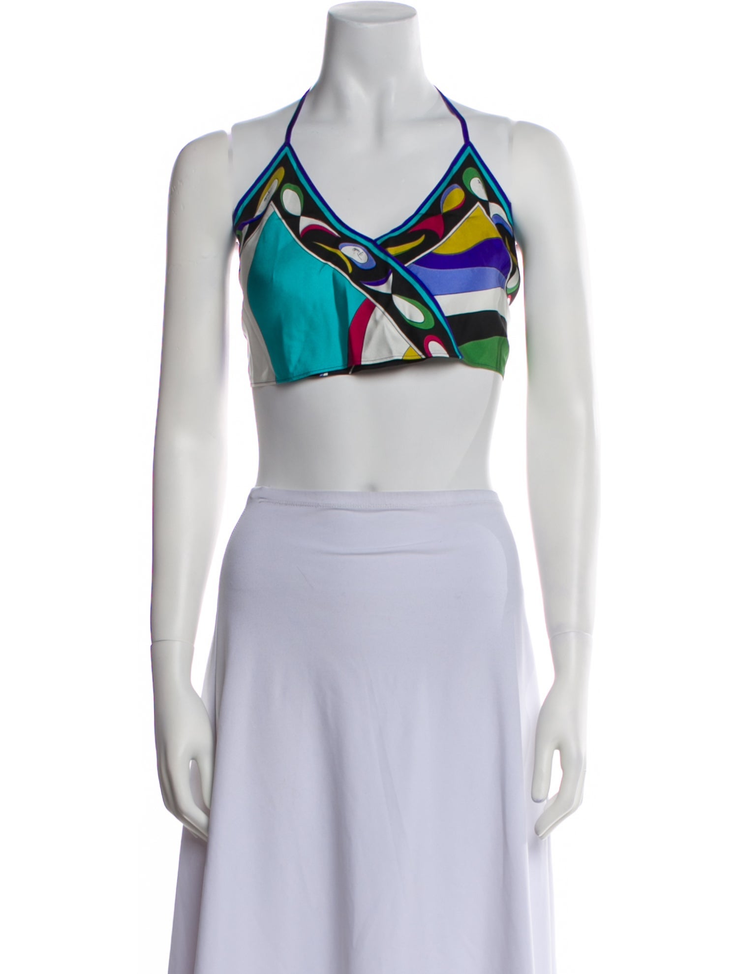 Emilio Pucci Silk Printed Crop Top