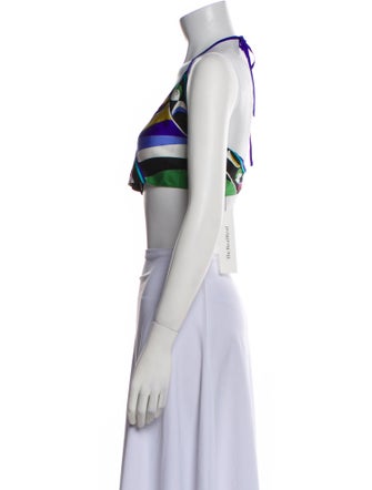 Emilio Pucci Silk Printed Crop Top