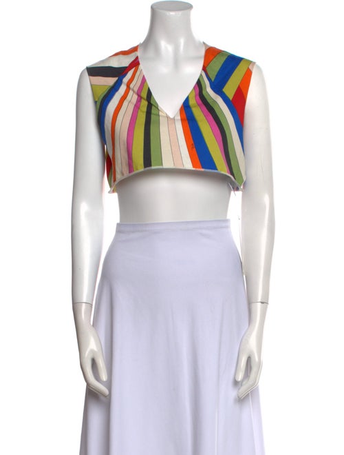 Emilio Pucci Striped V-Neck Crop Top