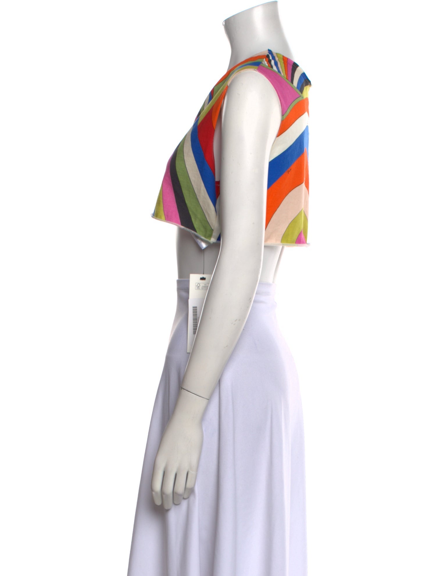 Emilio Pucci Striped V-Neck Crop Top