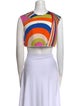 Emilio Pucci Striped V-Neck Crop Top
